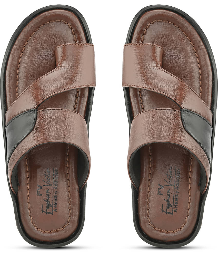 Fashion Victim - Brown Men's Leather Slipper