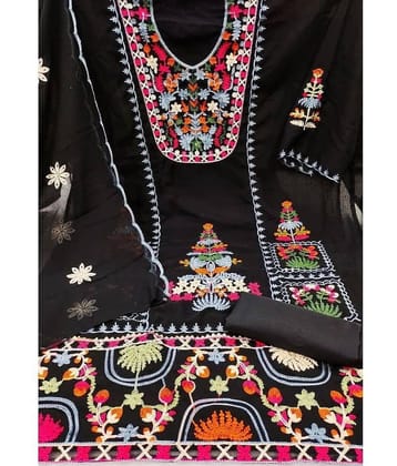 Gazal Fashions Unstitched Georgette Embroidered Dress Material - Black ( Pack of 1 )