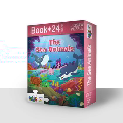 Advit Toys The Sea Animals Jigsaw Puzzle - 24 Piece + Educational Book