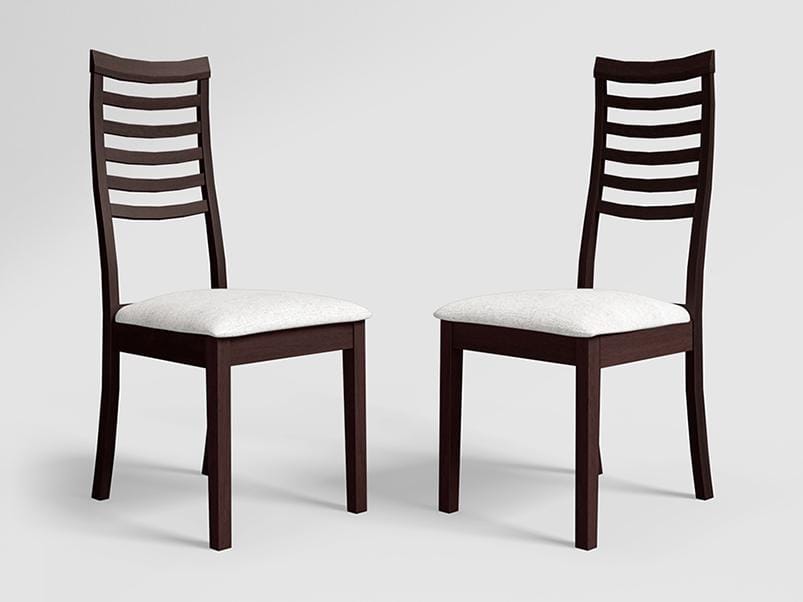 Jessica Fabric Dining Chair (Set of 2) -1 Year Warranty Mahogany Color