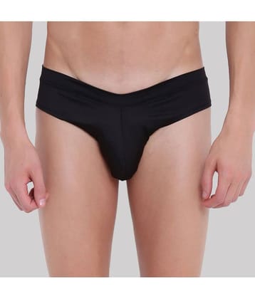 BASIICS By La Intimo Pack of 1 Polyester Briefs For Men's ( Black )