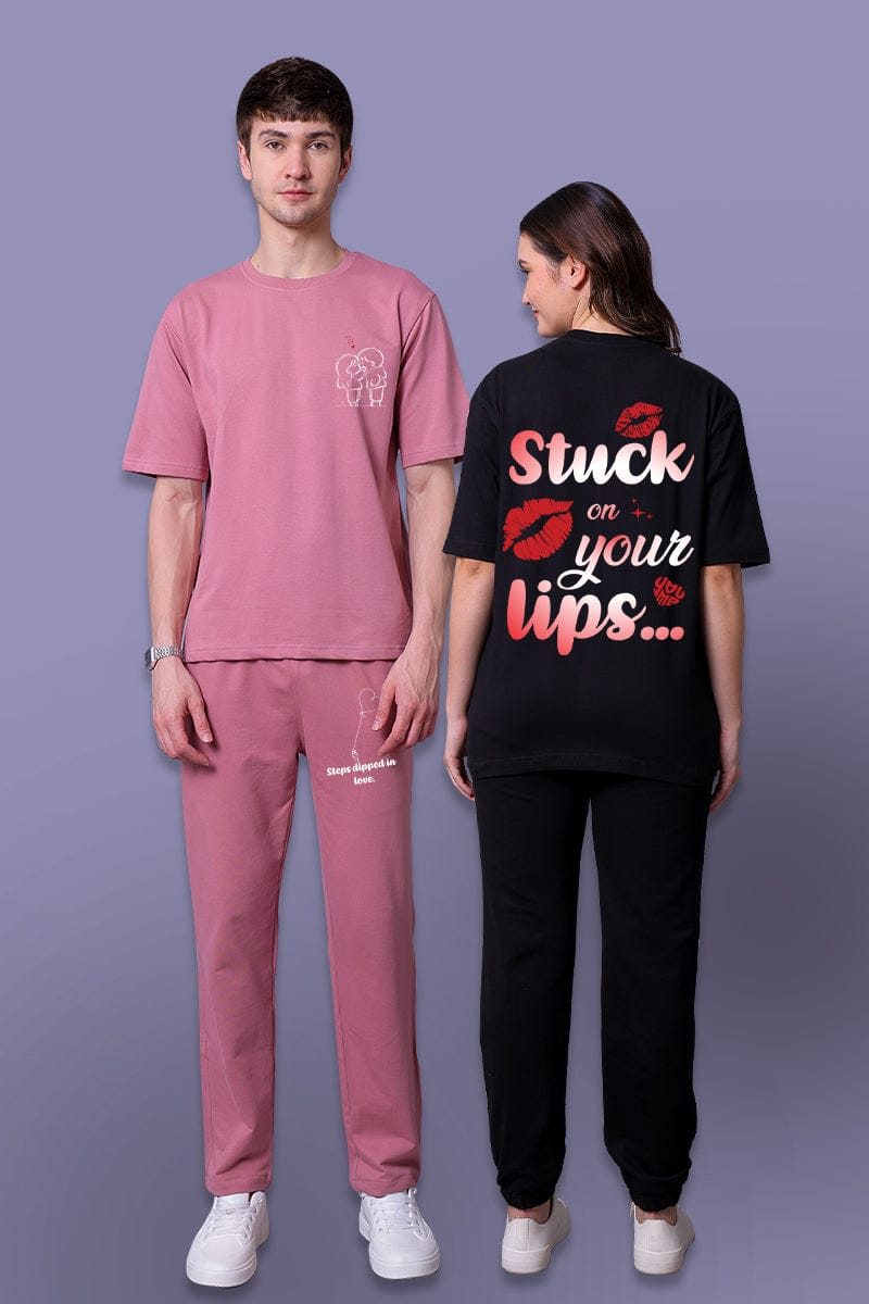 Kiss Typo Couple Co-Ord Set With Joggers (Pack of 2)