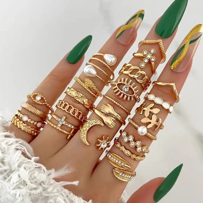 Anok Gold Stack Rings – Pack of 23