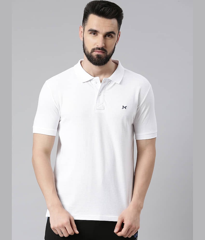 Force NXT Pack of 1 Cotton Blend Regular Fit Solid Half Sleeves Men's Polo T Shirt ( Orange )