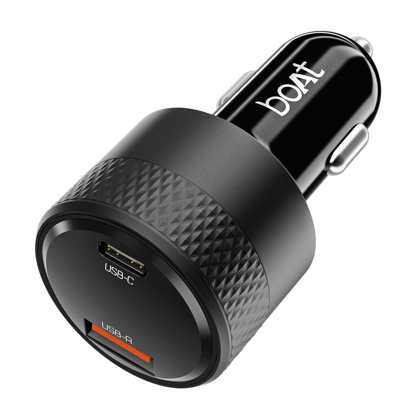 boAt 83W Fast Car Charger | 83W Dual-Port Car Charger with QC, PD & PPS, 12-Layer Smart IC Protection boAt 83W Fast Car Charger | 83W Dual-Port Car Charger with QC, PD & PPS, 12-Layer Smart IC Protection - Carbon Black