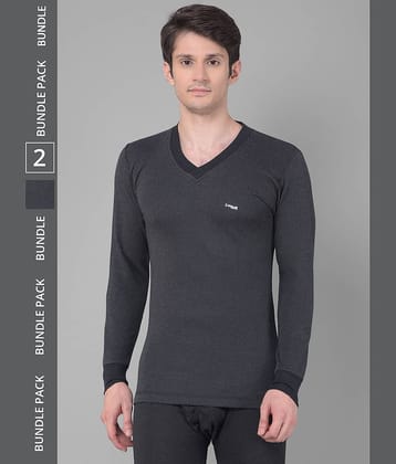 Dollar Ultra Pack of 2 Cotton Blend Thermal Tops For Men's ( Black )