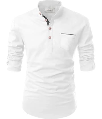 Vida Loca Maroon Cotton Blend Men's Shirt Style Kurta ( Pack of 1 )