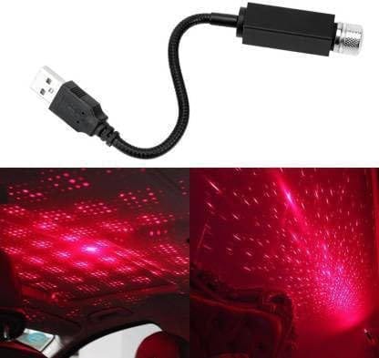 UPROKT Car Interior Atmosphere LED Decorative Light Portable USB Ambient Roof Ceiling Star Laser Light for Decoration Car Fancy Lights Car Fancy Lights (Black)