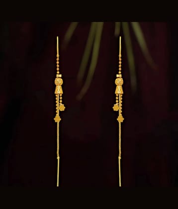 LUV FASHION Golden Ear Chain Earrings ( Pack of 1 )