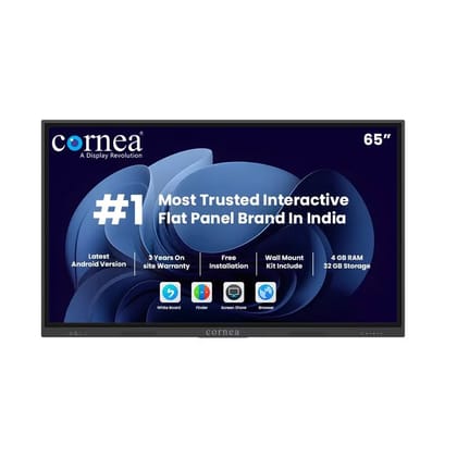 Cornea 65 Inches 4K UHD Touch Screen LED TV UltraTouch Display Interactive Flat Panel Monitor(3840 x 2160 Pixels) Android 13 Ideal for Schools,College, Institute,Home&Office Windows(Optional