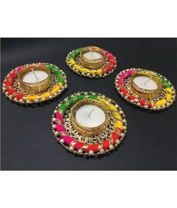 thriftkart 6 pc Tea Light Designer Candle Holder LED T-lite Multi - Pack of 1