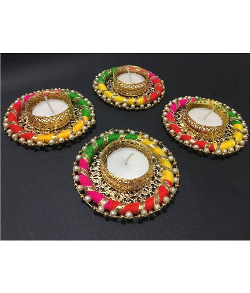 thriftkart 6 pc Tea Light Designer Candle Holder LED T-lite Multi - Pack of 1