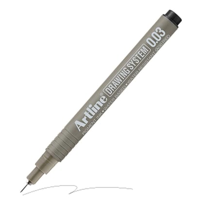 Artline Black Colour Drawing System Pen of writing width 0.03 MM of 12 Qunaity | Explore Various Drawing Techniques for Artists & Designers