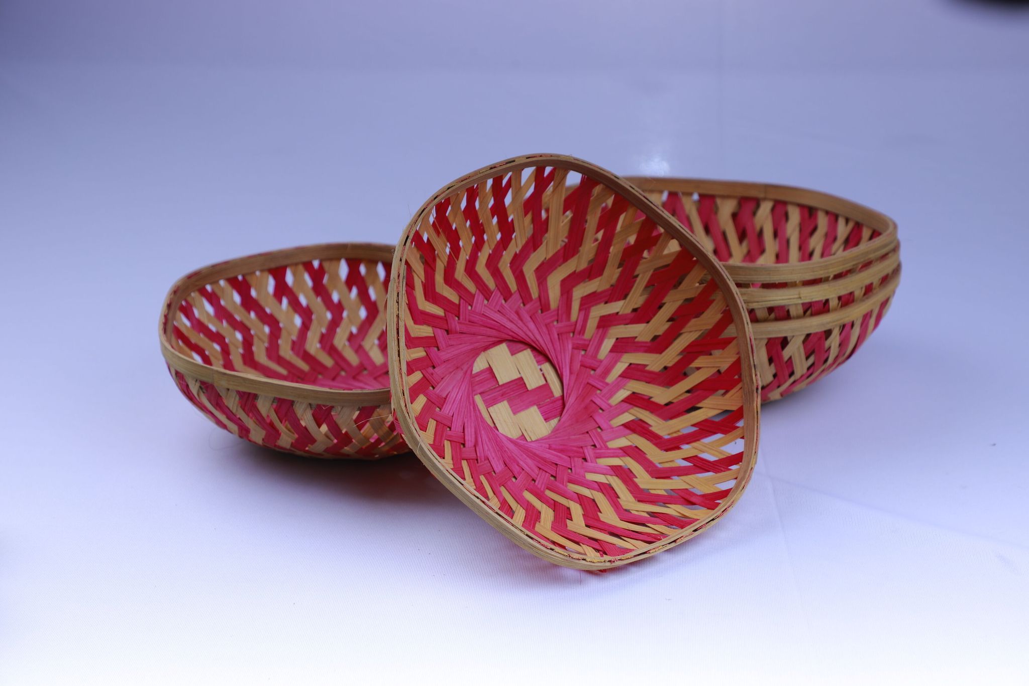 Bamboo Haxagon Basket - 5 Inches