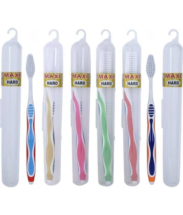 Maxi Candy Hard Toothbrush Travel Pack(Pack Of 6)