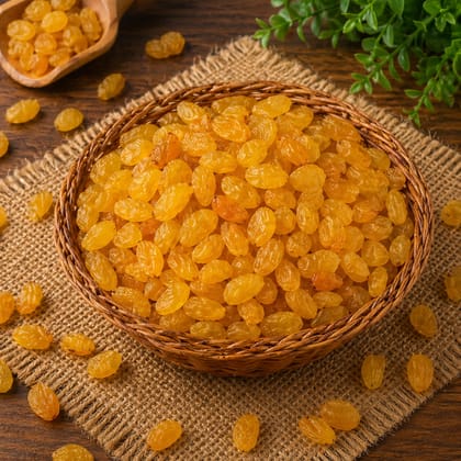 Yellow Kishmish Golden Raisins (250g) | Naturally Sweet & Chewy Snack | Healthy Baking & Daily Snacking