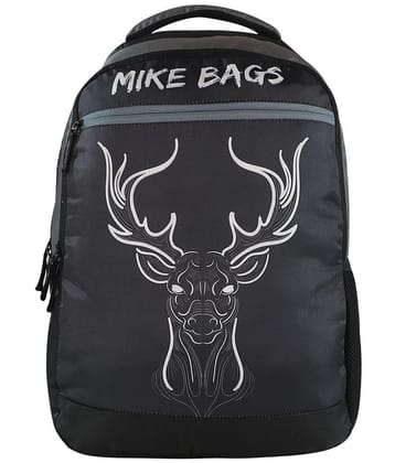 mikebags 27 Ltrs Black Polyester College Bag - Black