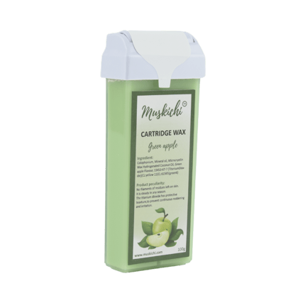 MUSKICHI 100 ML Roll on Wax for Easy Hair Removal | Wax Roller for Waxing for Women | Roll on Cartridge WaxGreen Apple