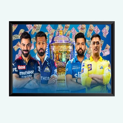 Nokkes Cricket IPL M.S Dhoni CSK Chennai Super King Team Photo Frame 8X12 Inch Size Photo Frame Photo Home Office_msd12