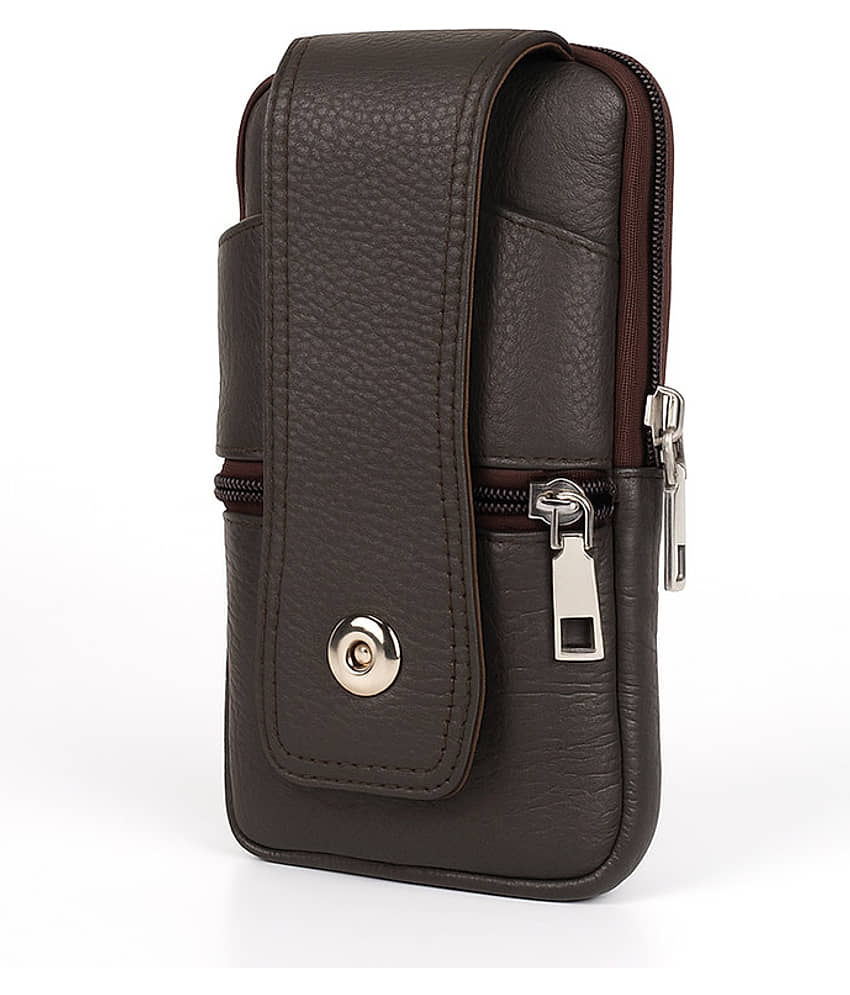 CIMONI Leather Belt Pouch Leather Black Waist Pouch