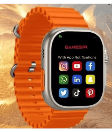 AMOLED BT Calling Rubber Upto 1-2 days Smart Watch Orange