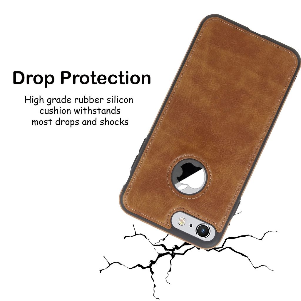 LIRAMARK PU Leather Flexible Back Cover Case Designed for iPhone 7/8