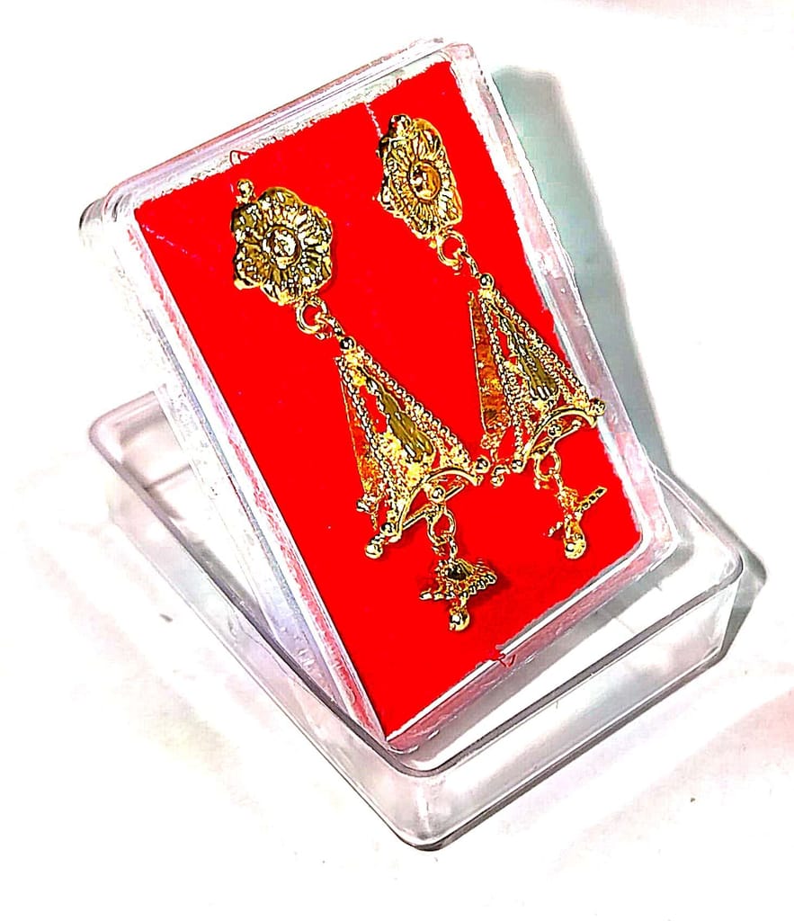 Gold Plated Traditional Indian Jhumka Earrings for Women