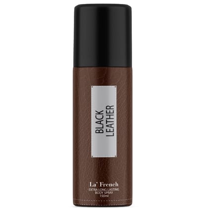 Black Leather Deodorant 150ml For Men | Long Lasting | Amber Woody & Musky Fragrance |