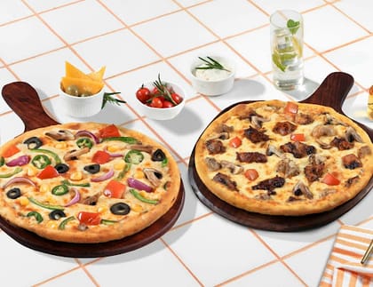 2 Regular 7" Pizzas @ 169 Each