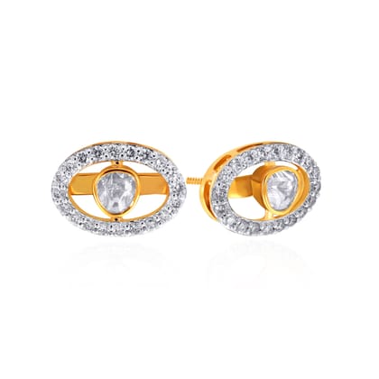 Senco Gold Radiant Vision Polki Diamond Studs (2.4 gram / 0.29 Ct / IJ-SI / 14K Yellow Gold)