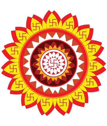 Decor Villa Rangoli Floor Sticker Festive Sticker ( 40 x 40 cms )