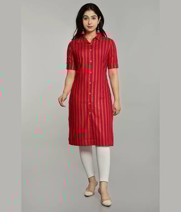 Glorious - Red Rayon Women's Front Slit Kurti ( Pack of 1 )