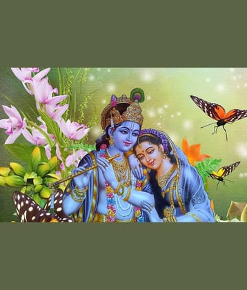 Asmi Collection Radha Krishna Wall Painting Sticker ( 55 x 85 cms )