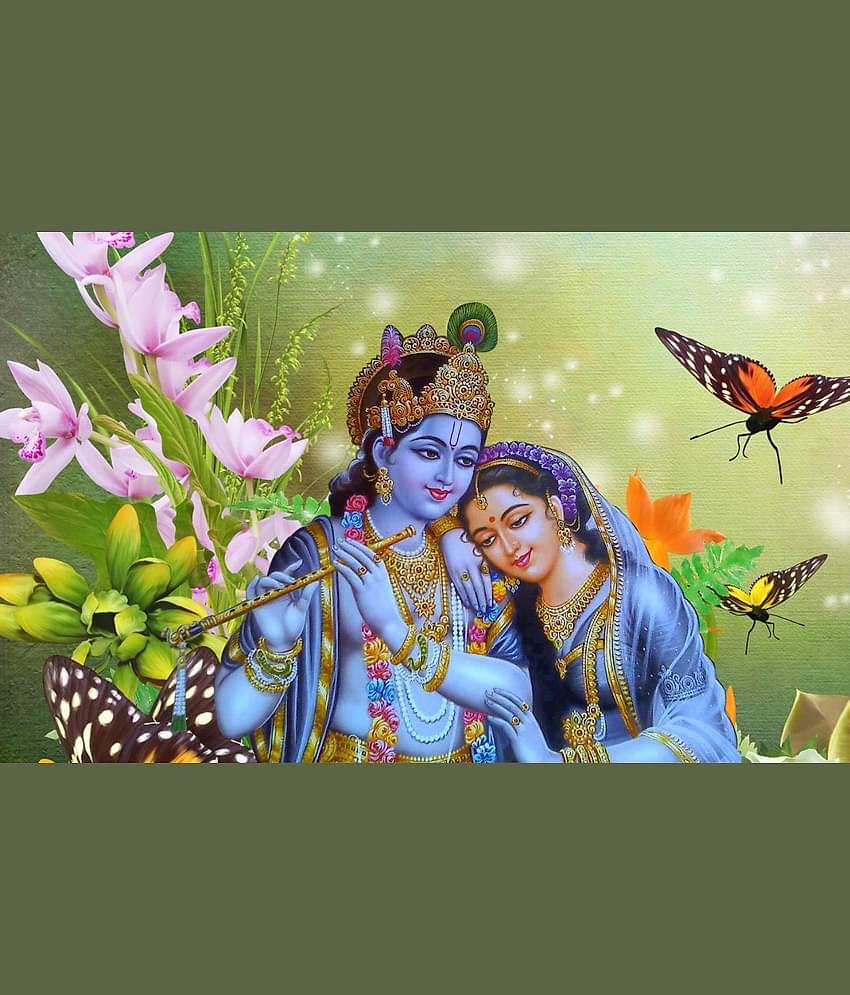 Asmi Collection Radha Krishna Wall Painting Sticker ( 55 x 85 cms )