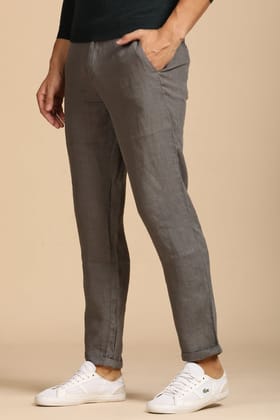 Lenovo - 100% Linen Trouser - Dk Grey-M-32 / DK GREY