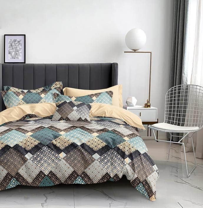 Premium Cotton Elastic Fitted King Size Bedsheet with 2 Pillow Covers