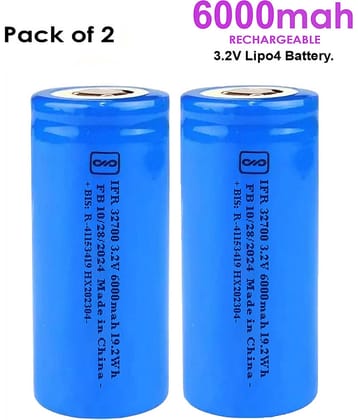 A Grade Li-Po4 3.2V 6000mAh long Backup rechargeable Battery (Pack of 2).
