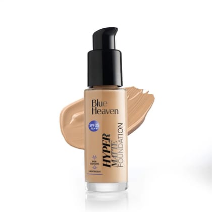 Blue Heaven Hyper Matte Foundation for Face Makeup with SPF 25 PA++, Matte Finish, Light Weight Formula, Medium Coverage for All types of Skin, Cream 302-Honey Tan, 30ml Blue Heaven Hyper Matte Foundation for Face Makeup with SPF 25 PA++, Matte Finish, L Blue Heaven Hyper Matte Foundation for Face Makeup with SPF 25 PA++, Matte Finish, Light Weight Formula, Medium Coverage for All types of Skin, Cream 302-Honey Tan, 30ml Blue Heaven Hyper Matte Foundation for Face Makeup with SPF 25 PA++, Matte Finish, L