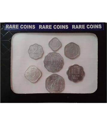 Republic India 1, 2, 3, 5, 10 20 Paise Alluminium All 7 Denomination Gem UNC Complete Set in Beautiful Box Packing....Collectible