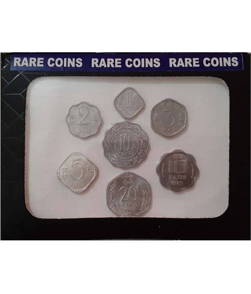 Republic India 1, 2, 3, 5, 10 20 Paise Alluminium All 7 Denomination Gem UNC Complete Set in Beautiful Box Packing....Collectible