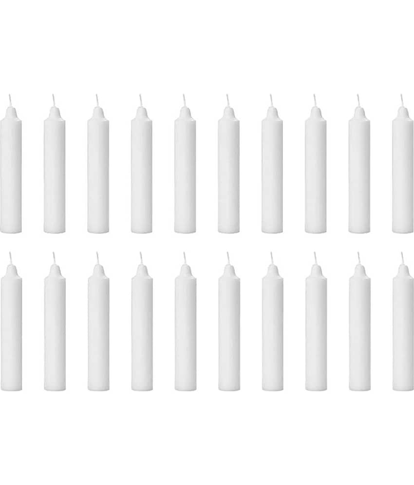 PROSPERRO LUMO - Off White Unscented Pillar Candle 10 cm ( Pack of 20 )