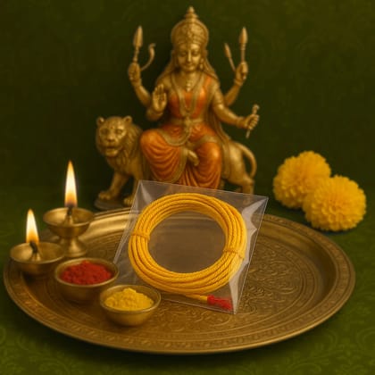 Giri Nonbu Charadu | Yellow Janeu  | Thread Janeu  | Nonbu Kayiru  | Nombu Saradu for Pooja 10 Pcs