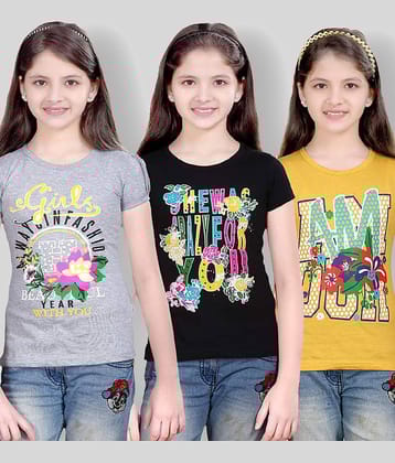 Sini Mini Pack of 3 Girls 100% Cotton Combos ( Blue )