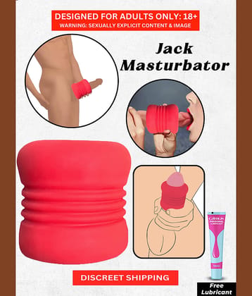 Reusable Waterproof Penis Masturbator- Silicone + TPE Material Comfortable for use, Easy to Carry and Easy to use | Red Color |