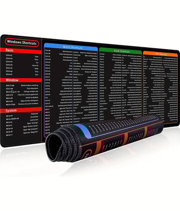 Smooth Waterproof Non-Slip Shortcut Key Rubber Computer Mouse Pad Large Size (80x30cm, Black)