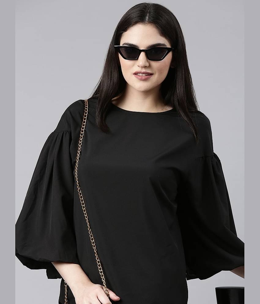 Showoff Women's Polyester Regular Top ( Black )