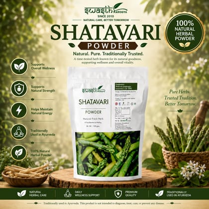 Swasth Arogya Shatavari Powder - 1 Pack Of Pure Shatavari Powder (100g)