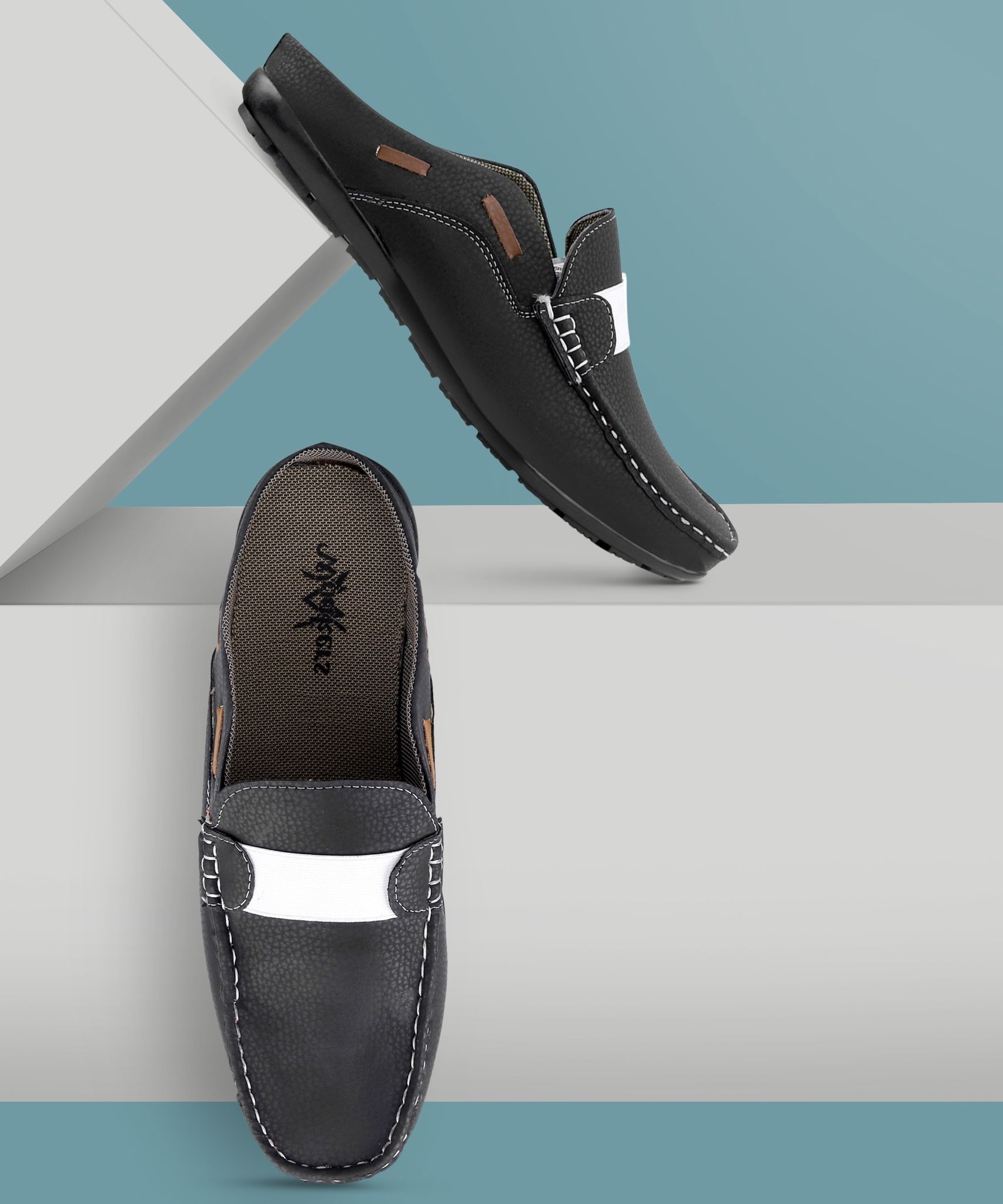 Woakers Black Synthetic Leather Lace Up Causal Shoes for Men - UK7