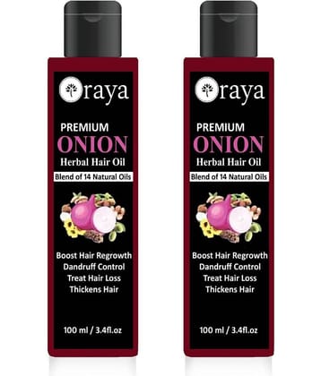 ORAYA ONION Hair Oil Blend 14 Natural Oil For Hair Growth- 100 ml Pack of 2