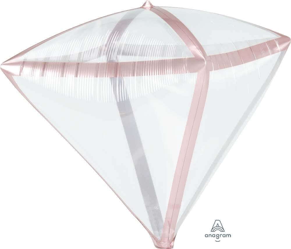 18" Rose Gold Diamond Trim Ballloon - Party and Festive Needs | Buy online on ZillyBuy